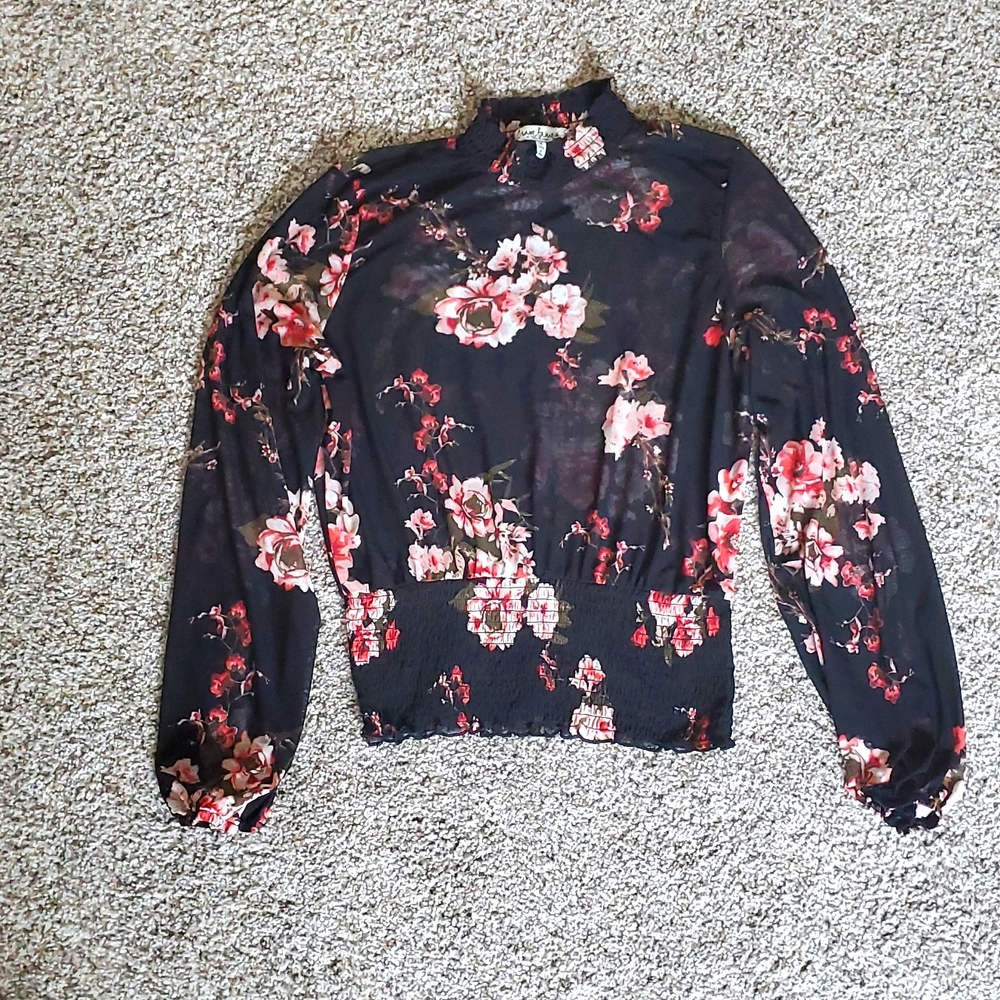 Sheer, Flower blouse, size M
